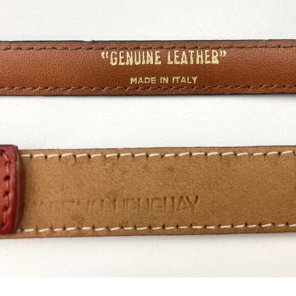 Pair Womens (S)(26) Vintage Leather Skinny Belts PALOMA PICASSO ASTOR Italy Lot - Picture 10 of 10